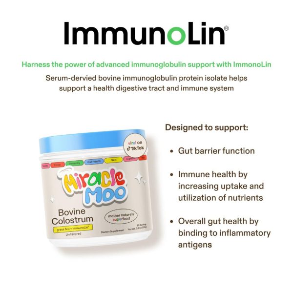 Miracle Moo Colostrum Supplement for Gut Health, Hair Growth, and Immune Support, Unflavored 30 Servings - Image 2