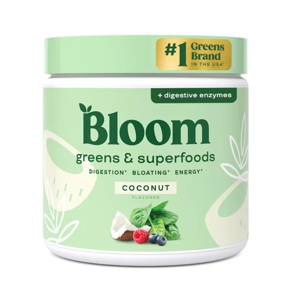 Bloom Nutrition Greens & Superfoods Powder, for Digestive Health, Coconut, 30 Servings - Image 7