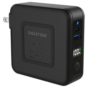 Gigastone GS-QP-10200B-R 10,000-mAh 4-in-1 Qi Wireless Travel Charger and Power Bank with USB-C and USB-A