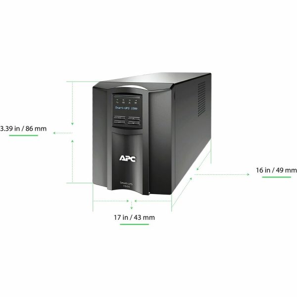 APC Smart-UPS, Line Interactive, 1500VA, Tower, 120V, 8x NEMA 5-15R outlets, SmartConnect Port+SmartSlot, AVR, LCD - Image 2