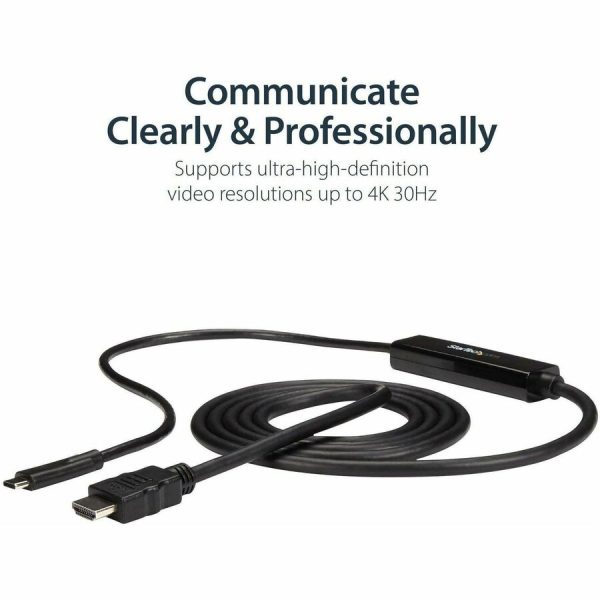 StarTech.com USB C to HDMI Cable - 6 ft / 2m - USB-C to HDMI 4K 60Hz - USB Type C to HDMI - Computer Monitor Cable - Image 4