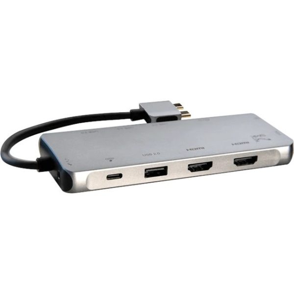 SMK-Link USB-C Dual 4K Multi-Stream Mini Docking Station for Apple MacBook Air - MacBook Pro - Dual 4k HDMI, VGA, 100W PD, 4 x USB-A - GbE