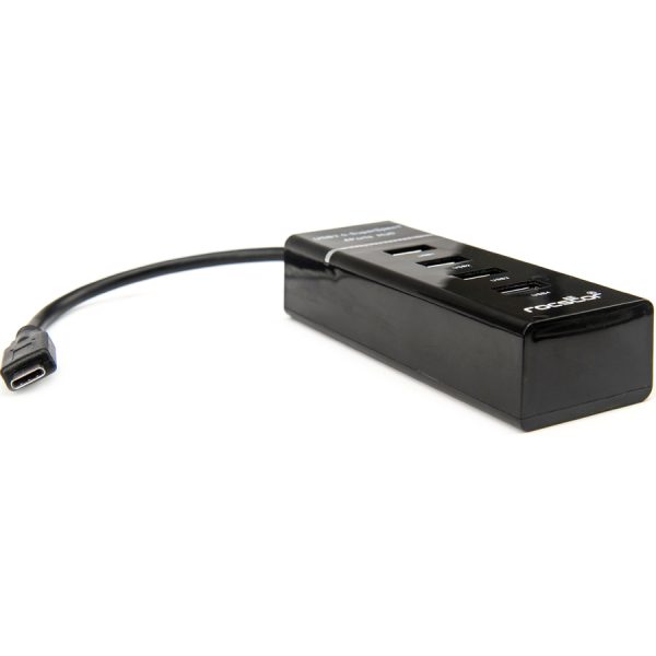 Rocstor Premium Slim Portable 4 Port Hub - USB-C to 4x USB-A Slim Hub - USB 3.0 Hub - Bus Powered - Black - USB C to USB Type-A Hub - USB Type C - External - USB-C 3.1 to 4 USB Type-A 3.0 Port(s) USB-A - Image 6