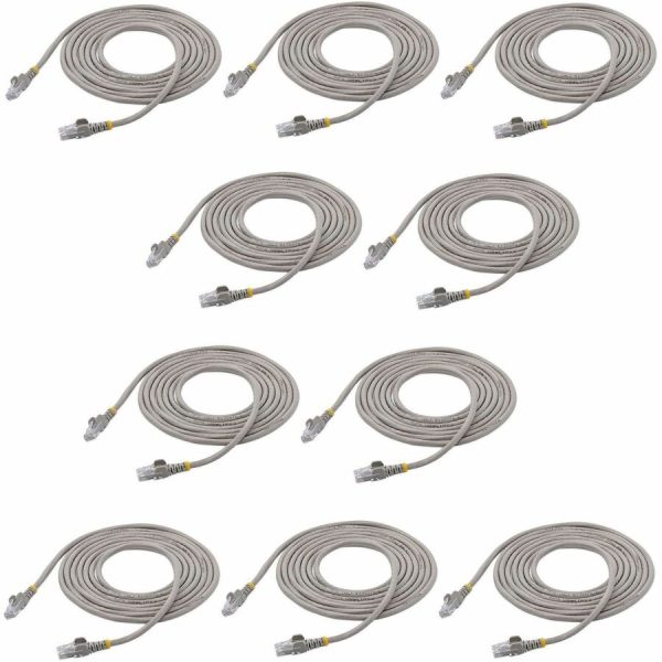 StarTech.com 10 ft. CAT6 Ethernet Cable - 10 Pack - ETL Verified - Gray CAT6 Patch Cord - Snagless RJ45 Connectors - 24 AWG - UTP - Image 2