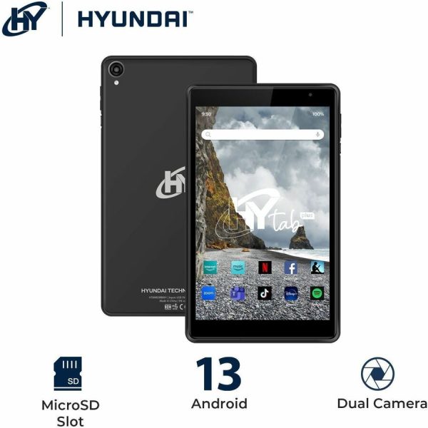 Hyundai HyTab Plus 8WB3 Tablet - 8" HD - Allwinner A523 - 4 GB - 64 GB SSD - Android 13 - Black - Image 3