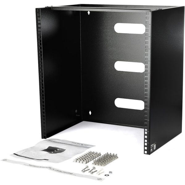 StarTech.com 12U Wall Mount Rack, 14in Deep, 19 inch Wall Mount Network Rack, Wall Mounting Patch Panel Bracket for Switch/IT Equipment - Image 5