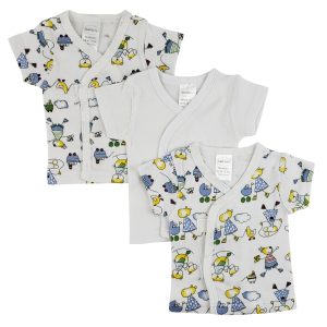 White Side Snap Short Sleeve Shirt - 3 Pack Cs_0201