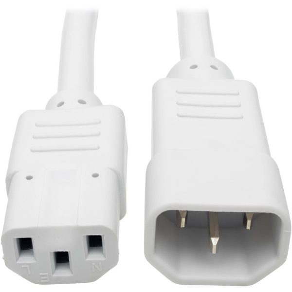 Eaton Tripp Lite Series PDU Power Cord, C13 to C14 - 10A, 250V, 18 AWG, 3 ft. (0.91 m), White