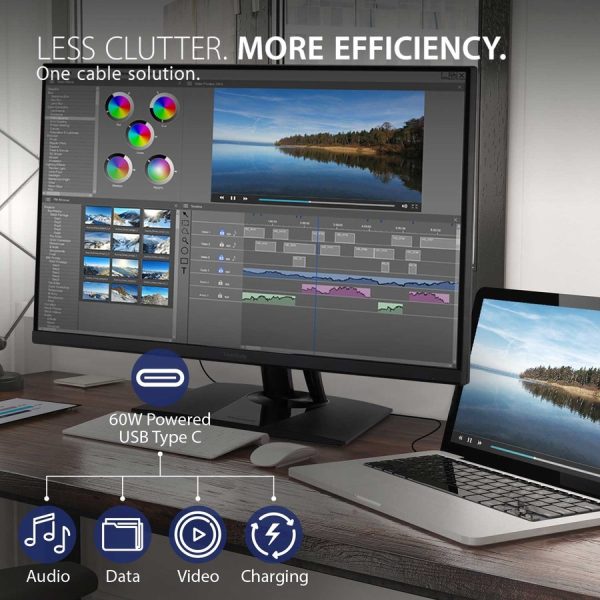 ViewSonic VP3256-4K 32 Inch 4K UHD IPS Ergonomic Monitor with Ultra-Thin Bezels, Color Accuracy, Pantone Validated, 60W USB C - Image 3