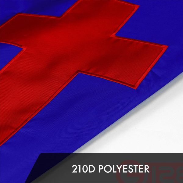 G128 2 Pack: Christian Flag | 4x6 Ft | ToughWeave Series Embroidered 300D Polyester | Religious Flag, Embroidered Design, Indoor/Outdoor, Brass Grommets - Image 4