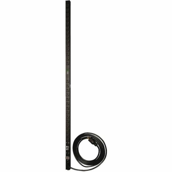 Eaton Tripp Lite Series 1.9kW Single-Phase Local Metered PDU, 120V Outlets (28 5-15/20R), L5-20P/5-20P Adapter, 15 ft. (4.57 m) Cord, 0U Vertical