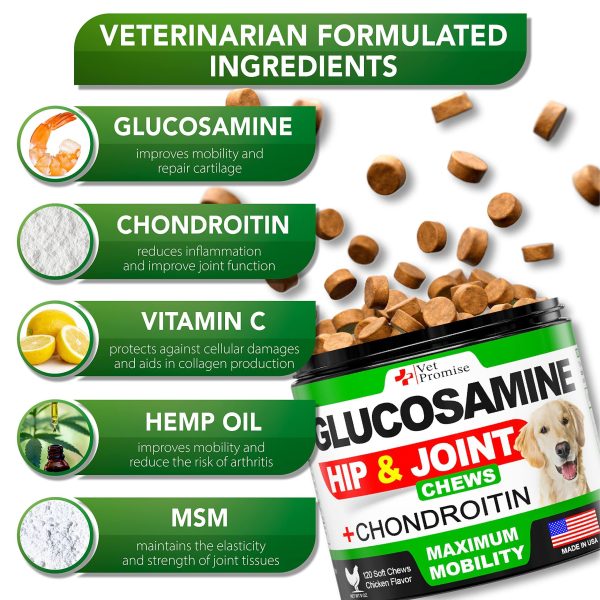 Glucosamine for Dogs   Hip and Joint Supplement for Dogs   Glucosamine Chondroitin for Dogs   Dog Joint Pain Relief Treats with MSM   Hemp   Advanced Dog Joint Supplement Health   120 Mobility Chews - Image 3