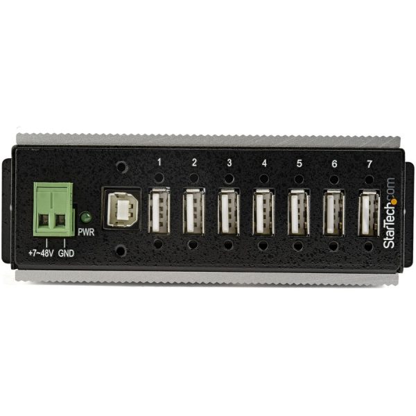 StarTech.com 7 Port USB 2.0 Hub - Metal Industrial USB Hub (USB-A to 7 USB-A) - Mountable, ESD/Surge Protection - Extended Operating Temp - Image 3