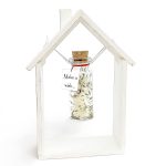 Tiny Magical Message in a Bottle Gift Idea   Classy Inspirational Gifts for Him and Her   Unique Presents for Women and Men (White Dandelion   Make a Wish in Wooden Frame)