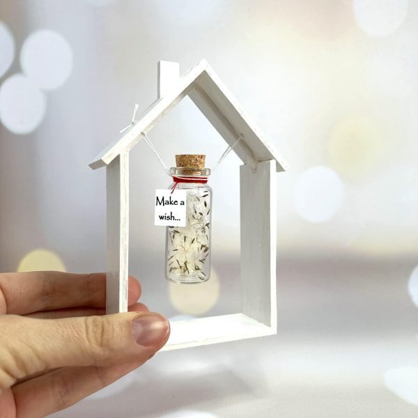 Tiny Magical Message in a Bottle Gift Idea   Classy Inspirational Gifts for Him and Her   Unique Presents for Women and Men (White Dandelion   Make a Wish in Wooden Frame) - Image 4