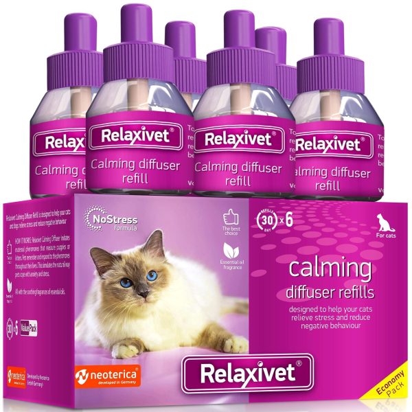 Calming Cat Diffuser Refill & Anti Anxiety Pet Products   Feline Calm Pheromones & Cats Comfort   Stress Relief Help with Pee New Zone Aggression Fighting with Dogs & Behavior Control