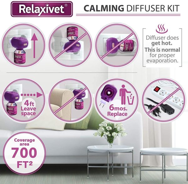 Calming Cat Diffuser Refill & Anti Anxiety Pet Products   Feline Calm Pheromones & Cats Comfort   Stress Relief Help with Pee New Zone Aggression Fighting with Dogs & Behavior Control - Image 2