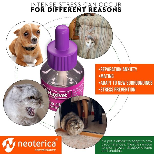 Calming Cat Diffuser Refill & Anti Anxiety Pet Products   Feline Calm Pheromones & Cats Comfort   Stress Relief Help with Pee New Zone Aggression Fighting with Dogs & Behavior Control - Image 3