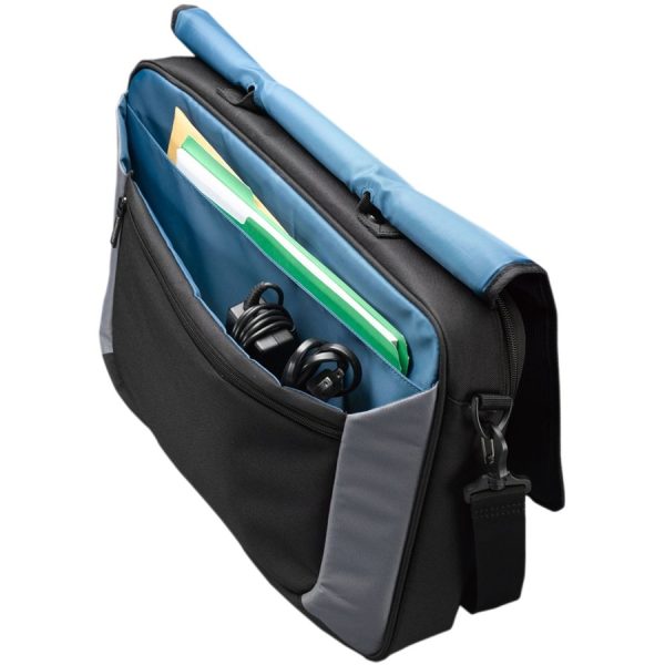 Case Logic VNM-217 Carrying Case (Messenger) for 17" Notebook, Accessories, Mouse, iPod, Cell Phone, Pen - Black - Image 3
