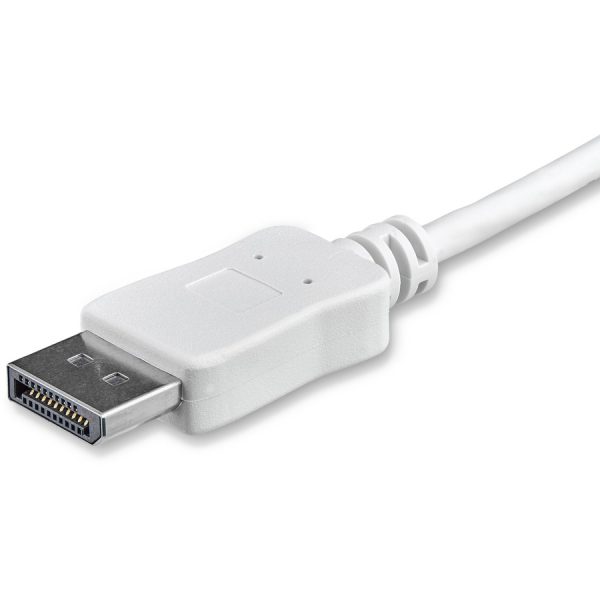 StarTech.com 3ft/1m USB C to DisplayPort 1.2 Cable 4K 60Hz - USB Type-C to DP Video Adapter Monitor Cable HBR2 - TB3 Compatible - White - Image 2