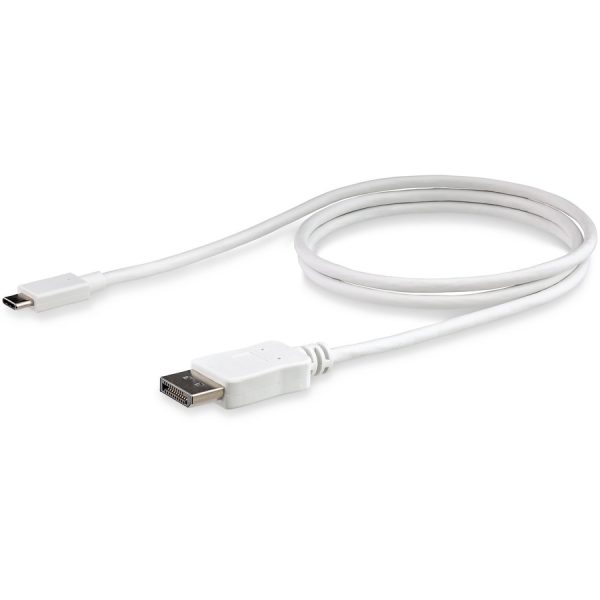 StarTech.com 3ft/1m USB C to DisplayPort 1.2 Cable 4K 60Hz - USB Type-C to DP Video Adapter Monitor Cable HBR2 - TB3 Compatible - White - Image 4