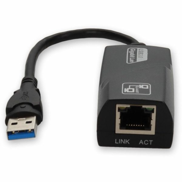 AddOn Lenovo 4X90E51405 Compatible USB 3.0 (A) Male to RJ-45 Female Black Adapter - Image 8