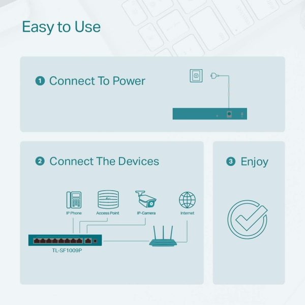 TP-Link TL-SF1009P - 9-Port 10/100Mbps Desktop Switch with 8-Port PoE+ - Image 10