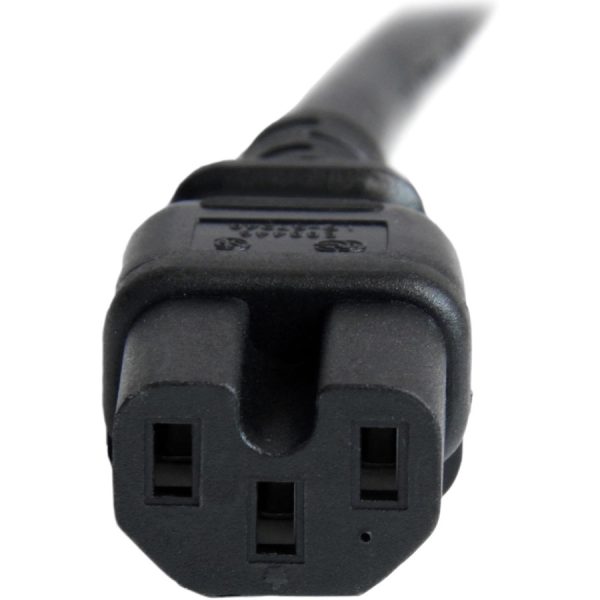 StarTech.com 6ft (1.8m) Heavy Duty Extension Cord, IEC C14 to IEC C15 Black Extension Cord, 15A 250V, 14AWG, Heavy Gauge Power Cable - Image 2
