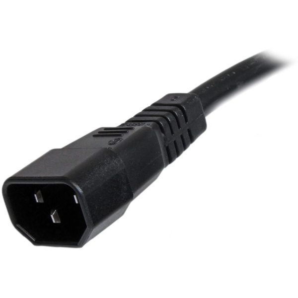 StarTech.com 6ft (1.8m) Heavy Duty Extension Cord, IEC C14 to IEC C15 Black Extension Cord, 15A 250V, 14AWG, Heavy Gauge Power Cable - Image 5