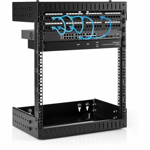 StarTech.com 2-Post 12U Heavy-Duty Wall Mount Network Rack, 19" Open Frame Server Rack with Adjustable Depth, Data Rack for IT Equipment~ - Image 4