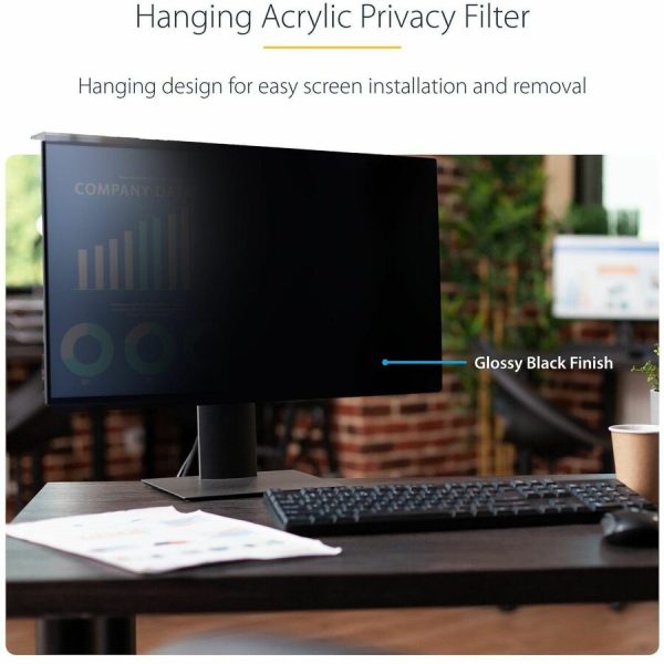 StarTech.com 24-inch 16:9 Computer Monitor Privacy Screen, Hanging Acrylic Filter, Monitor Screen Protector/Shield, +/- 30 Deg., Glossy - Image 3