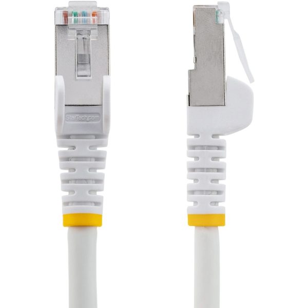 StarTech.com 20ft CAT6a Ethernet Cable, White Low Smoke Zero Halogen (LSZH) 10 GbE 100W PoE S/FTP Snagless RJ-45 Network Patch Cord - Image 2