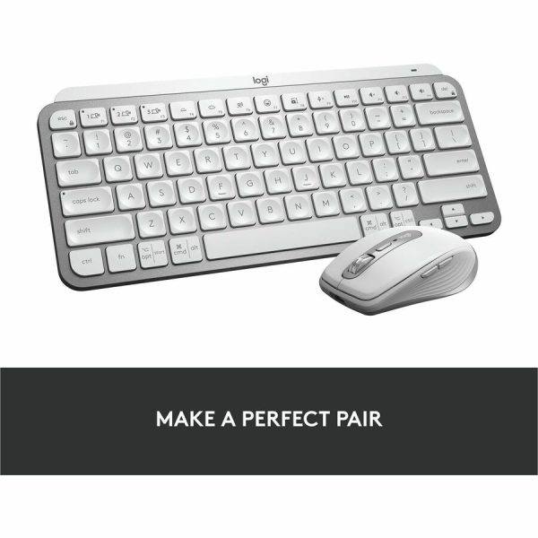 Logitech MX Keys Mini Minimalist Wireless Illuminated Keyboard, Compact, Bluetooth, USB-C, Pale Gray - Image 3