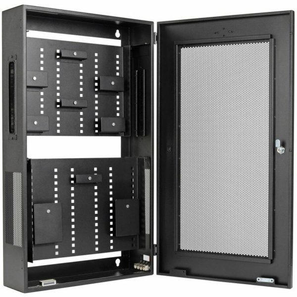 Eaton Tripp Lite Series SmartRack 3U Low-Profile Vertical-Mount Switch-Depth Wall-Mount Structured Wiring Enclosure, Adjustable Equipment Brackets - Image 4