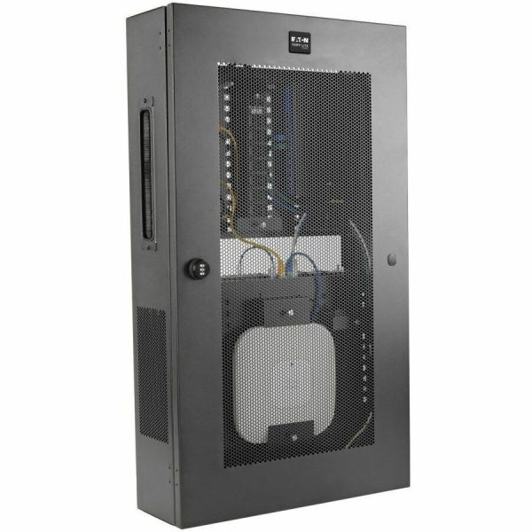 Eaton Tripp Lite Series SmartRack 3U Low-Profile Vertical-Mount Switch-Depth Wall-Mount Structured Wiring Enclosure, Adjustable Equipment Brackets - Image 7