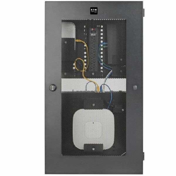 Eaton Tripp Lite Series SmartRack 3U Low-Profile Vertical-Mount Switch-Depth Wall-Mount Structured Wiring Enclosure, Adjustable Equipment Brackets - Image 8