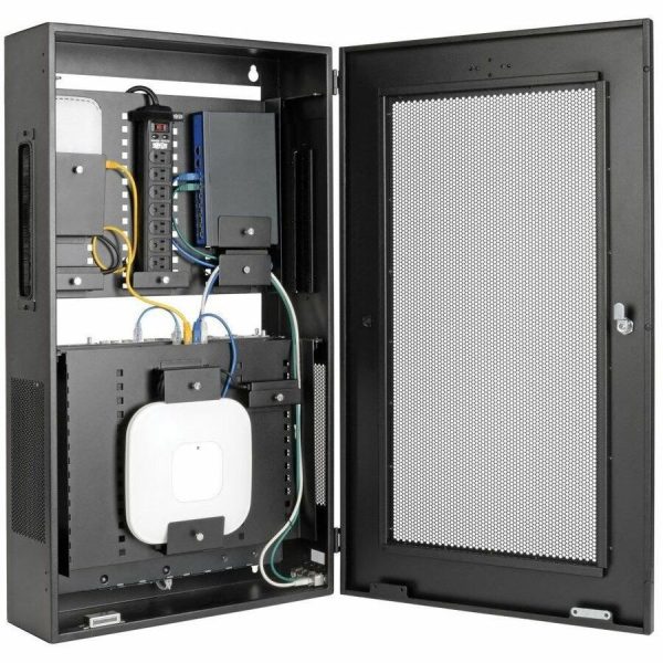 Eaton Tripp Lite Series SmartRack 3U Low-Profile Vertical-Mount Switch-Depth Wall-Mount Structured Wiring Enclosure, Adjustable Equipment Brackets - Image 9