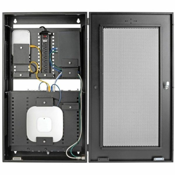 Eaton Tripp Lite Series SmartRack 3U Low-Profile Vertical-Mount Switch-Depth Wall-Mount Structured Wiring Enclosure, Adjustable Equipment Brackets - Image 10