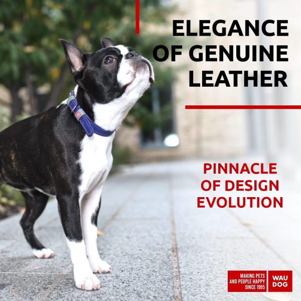 Long Lasting Leather Dog Collar for Large Dogs Medium & Small Dogs   Adjustable Classic Puppy Collars for Large Breed Dogs   Boy & Girl Dog Collars with Durable Buckle D Ring & QR Dog Tag - Image 2