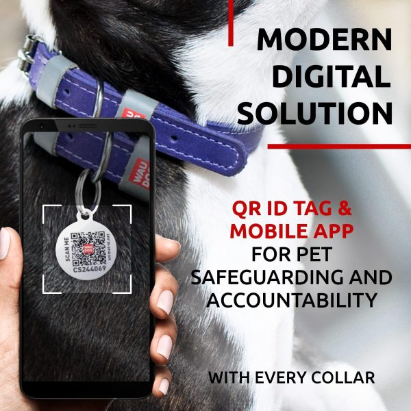 Long Lasting Leather Dog Collar for Large Dogs Medium & Small Dogs   Adjustable Classic Puppy Collars for Large Breed Dogs   Boy & Girl Dog Collars with Durable Buckle D Ring & QR Dog Tag - Image 3