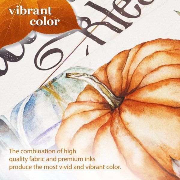 G128 House Flag Autumn Blessings Pumpkins and Flower Vases | 28x40 Inch | Printed Blockout Polyester - Fall Decoration - Image 7