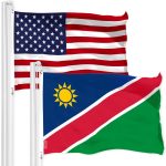 G128 Combo Pack: American USA Flag 3x5 Ft & Namibia Namibian Flag 3x5 Ft | Both LiteWeave Pro Series Printed 150D Polyester, Brass Grommets
