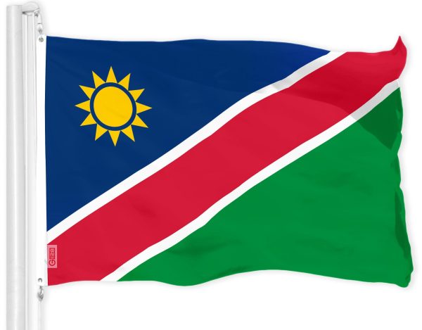 G128 Combo Pack: American USA Flag 3x5 Ft & Namibia Namibian Flag 3x5 Ft | Both LiteWeave Pro Series Printed 150D Polyester, Brass Grommets - Image 2