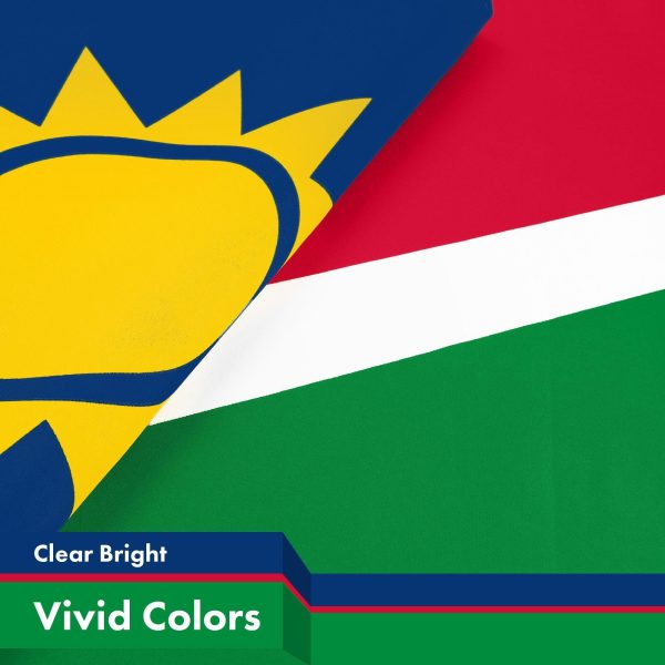 G128 Combo Pack: American USA Flag 3x5 Ft & Namibia Namibian Flag 3x5 Ft | Both LiteWeave Pro Series Printed 150D Polyester, Brass Grommets - Image 4