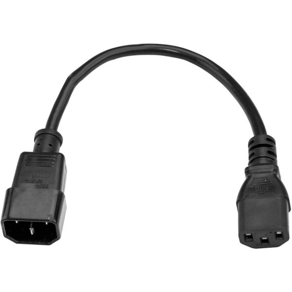 StarTech.com 3ft (1m) Heavy Duty Extension Cord, IEC C14 to IEC C13 Black Extension Cord, 15A 125V, 14AWG, Heavy Gauge Power Cable - Image 4
