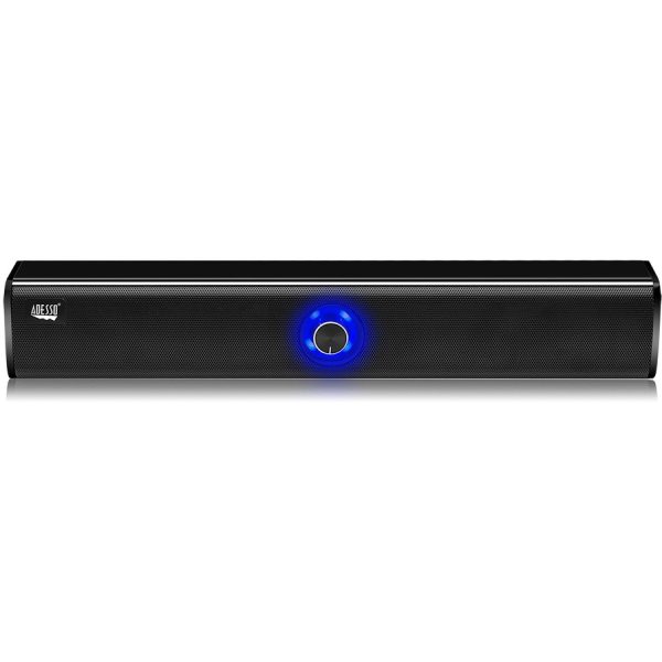 Adesso Xtream S6 Portable Bluetooth & Aux Sound Bar Speaker - 10W x 2 -Black - 3.5mm - Rechargeable Battery - Volume Control Knob - Wired/Wireless - Image 8
