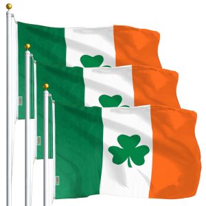 Ireland SHAMROCK Irish Flag 3x5 Ft 3-Pack Printed Polyester By G128