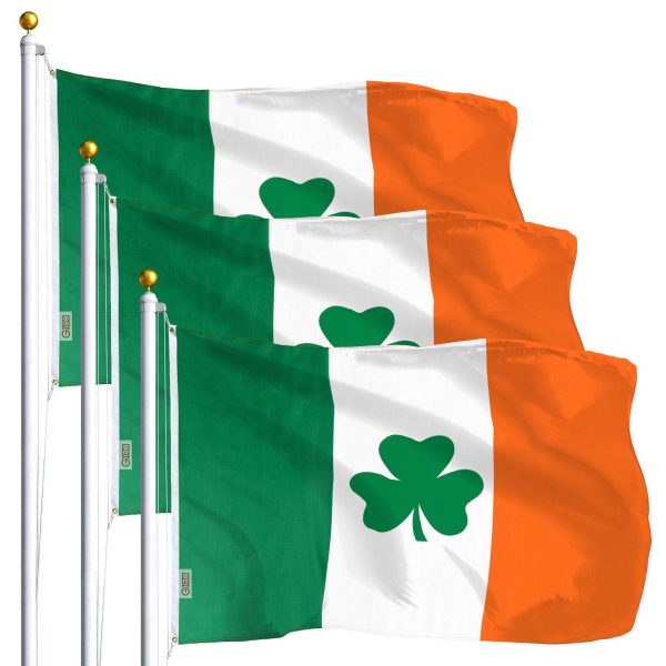 Ireland SHAMROCK Irish Flag 3x5 Ft 3-Pack Printed Polyester By G128