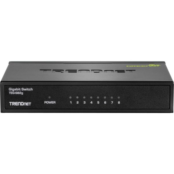 TRENDnet 8-Port Gigabit GREENnet Switch, Ethernet Network Switch, TEG-S82G, 8 x 10-100-1000 Mbps Gigabit Ethernet Ports, Ethernet Splitter, 16 Gbps, Metal, Lifetime Protection, Black - Image 9