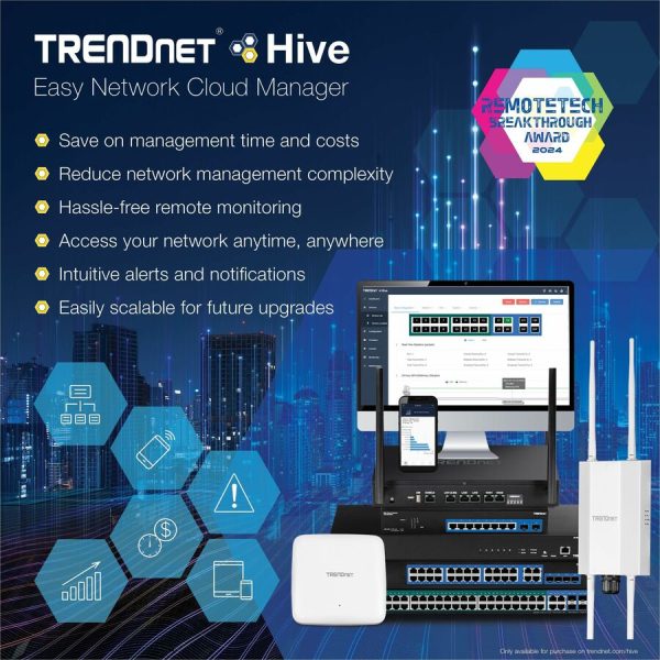 TRENDnet 10-Port Gigabit Web Smart PoE+ Switch with 8 Gigabit PoE+ Ports, 2 SFP Slots, 130W PoE Budget, VLAN, QoS, LACP, IPv4/IPv6 Static Routing, Black, TPE-1021WS - Image 3